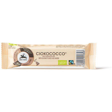 Alce Nero Barretta Ripiena Al Cocco E Mango Ricoperta Di Cioccolato Al Latte Bio 33g-1