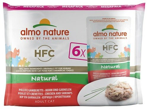 Almo Nature HFC Natural Megapack Cibo Umido Pollo E Gamberetti Per Gatti Adulti 6x55g-2