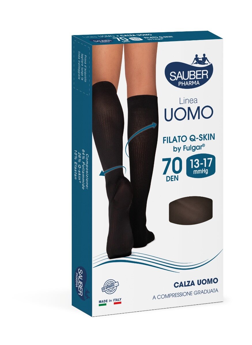 Sauber Q-Skin Calza Uomo 70 Denari Blu Taglia G-2