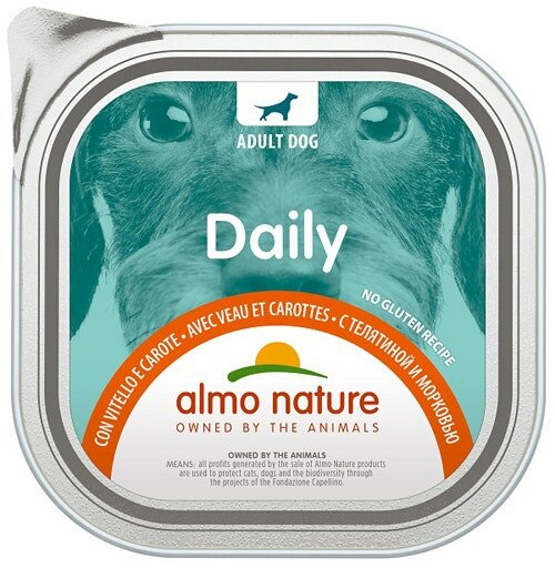 Almo Nature Daily Menu Cibo Umido Vitello E Carote Cani Adulti Vaschetta 300g-2
