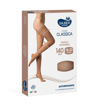 Sauber Linea Classica Calza Autoreggente 140 Denari Maglia Microrete Neutro Beige Taglia 2-2