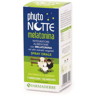 Farmaderbe Phyto Notte Melatonina favorisce il sonno spray orale 30ml-2