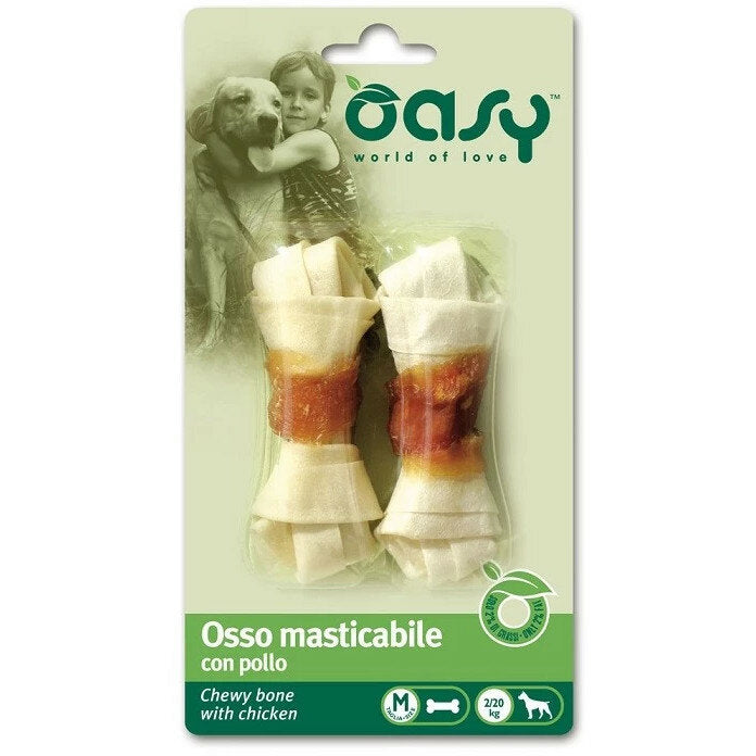 Oasy Snack Osso Masticabile di Pollo taglia M per cani 56g-2