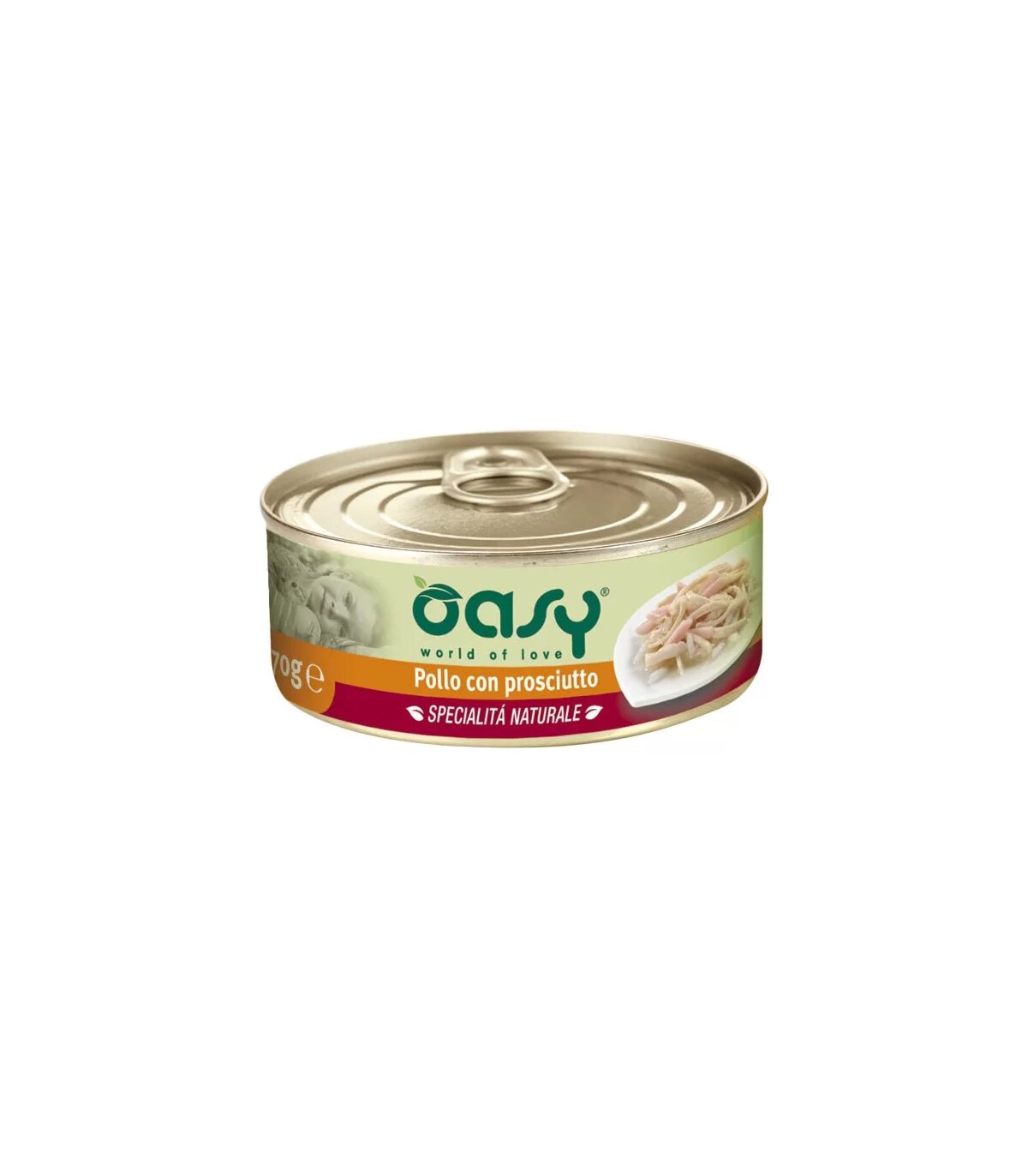 Oasy Gatto Pollo Con Prosciutto Umido 70g-1