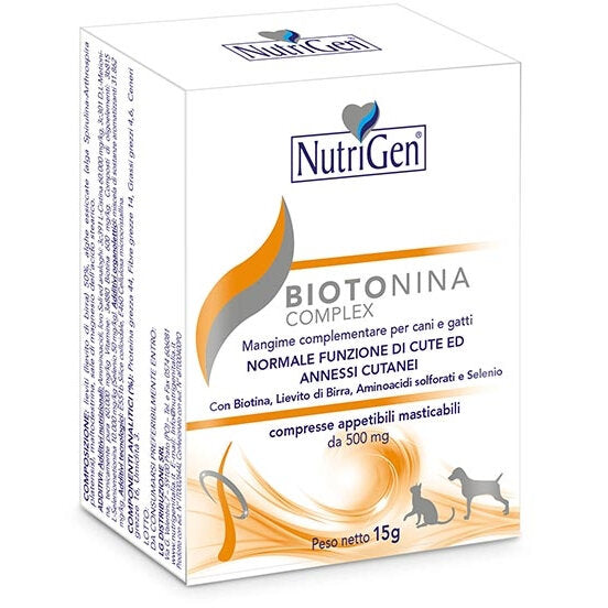 Nutrigen Biotonina Complex Mangime Complementare Per Cute Cani/Gatti 30 Tavolette-2