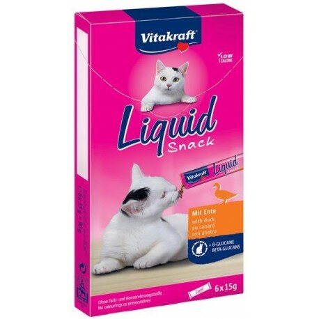 Vitakraft Liquid Snack Gusto Anatra Con Beta-Glucani Per Gatti Adulti Bustine 6x15g-2
