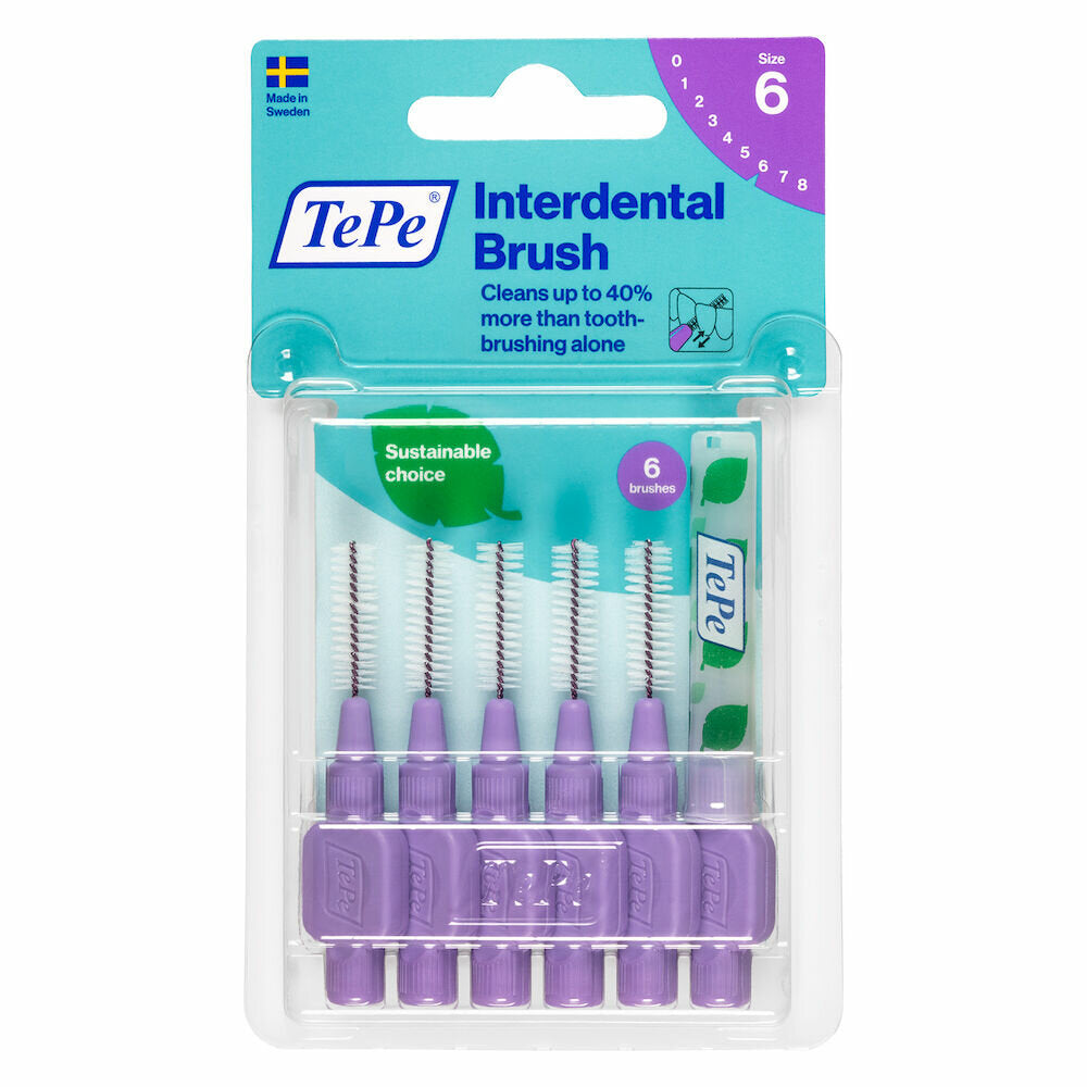 TePe Original Viola Scovolino Per Pulizia Interdentale Misura ISO 6 (filo 1,1 mm) 6 Pezzi-1