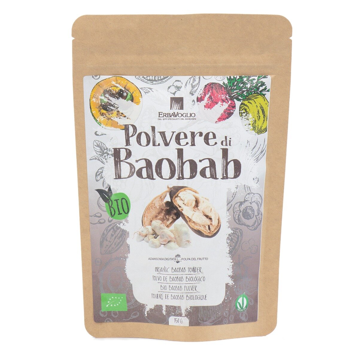 Erbavoglio Baobab Polvere Bio frutta 150g-2
