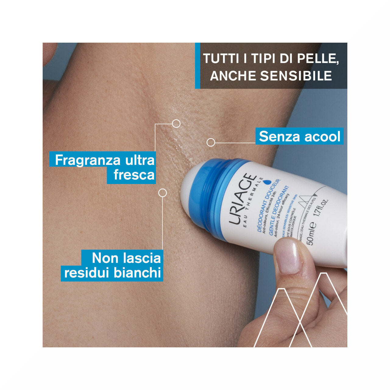 Uriage Deodorant Douceur deodorante per pelli sensibili efficacia 24h 50ml-4