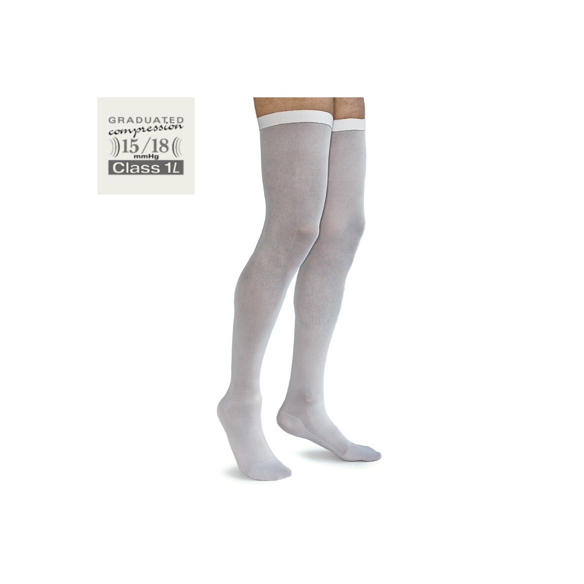 Solidea Anti-Trombo calze a compressione graduata colore bianco taglia XL-1