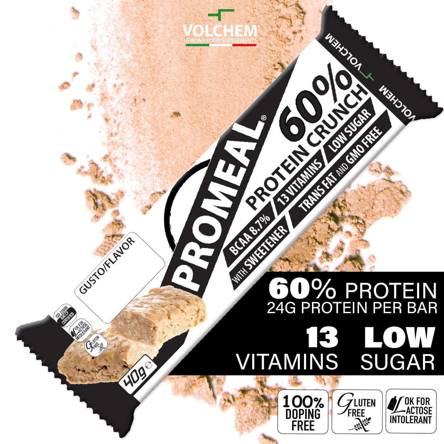 Promeal Protein Crunch 60% Barretta Proteica Gusto Vaniglia 40g-1