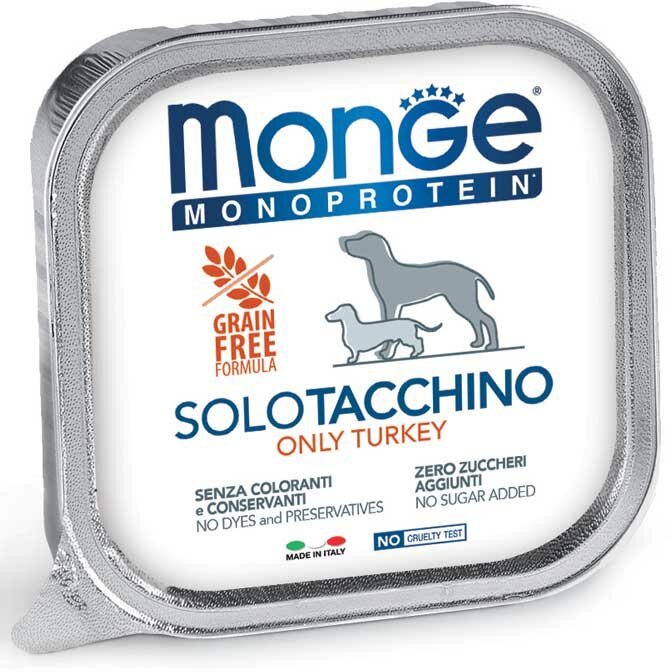 Monge Monoprotein Solo Tacchino Cibo Umido Per Cani Adulti 150g-2