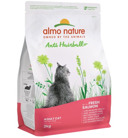 Almo Nature Anti Hairball Cibo Secco Con Salmone Per Gatti Adulti Sacco 2kg-2