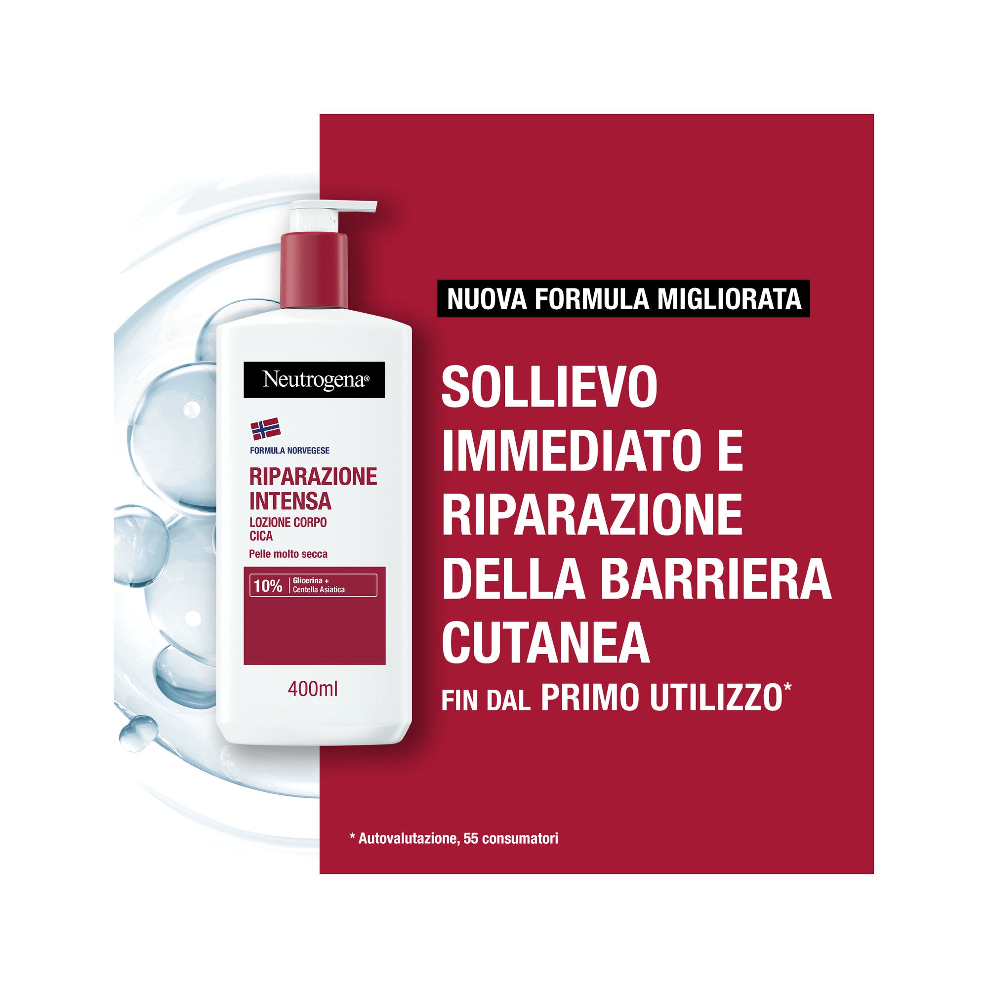 Neutrogena Riparazione Intensa Fluida Corpo CICA per pelle secca e irritata 400ml-2