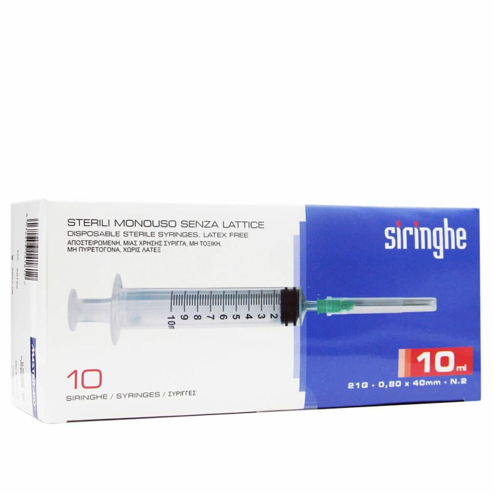Siringa Per Venipuntura Master-Aid 10ml Gauge 21 10 Pezzi-1