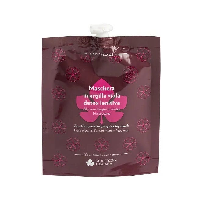 Biofficina Toscana Maschera Viso Argilla Viola Detox Lenitiva 30g-1