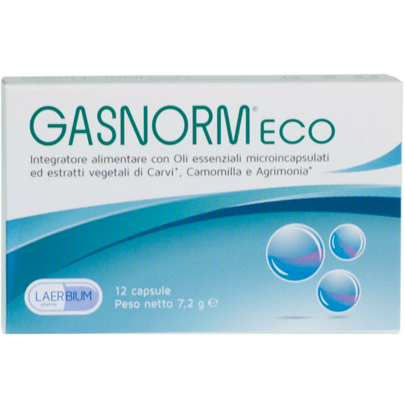 Gasnorm Eco per la regolare motilità gastrointestinale ed all'eliminazione dei gas 12 capsule-2