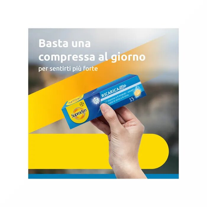 Supradyn Ricarica 50+ Integratore di Vitamine  Gusto Arancia 15 Compresse effervescenti-3