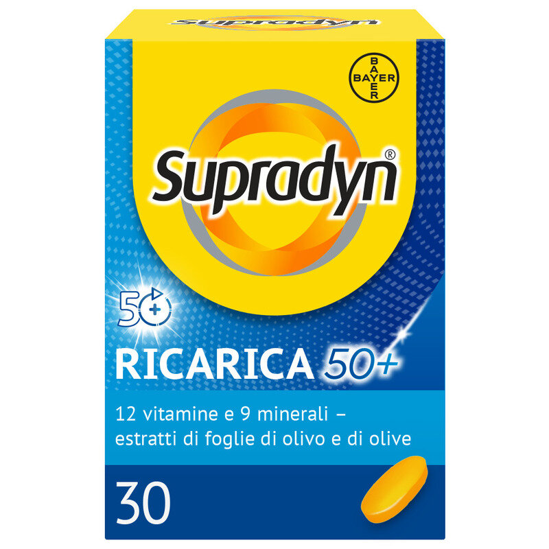 Supradyn Ricarica 50+ Integratore di Vitamine Gusto Arancia 30 Compresse rivestite-14