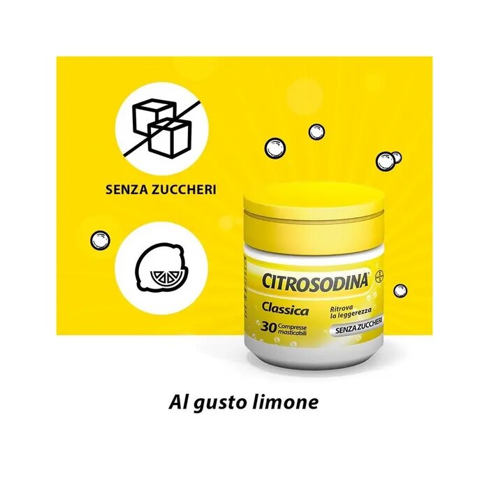 Citrosodina Masticabile Digestivo con Bicarbonato di Sodio gusto Limone 30 Compresse-10