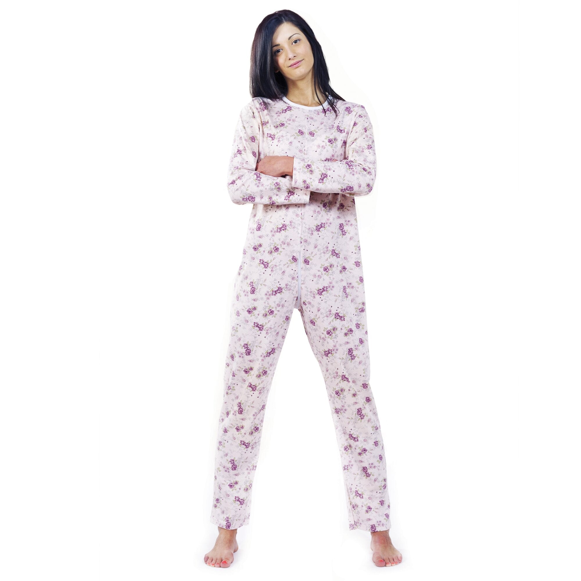 Pavis Pigiama Sanitario Per Degenti Donne Con Cerniera Posteriore Colore Rosa Taglia S Cod. 991-1