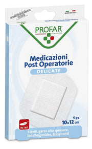 Medicazione Post Operatoria Sterile Garza Antiaderente 10x12 cm 4 Pezzi Profar-0