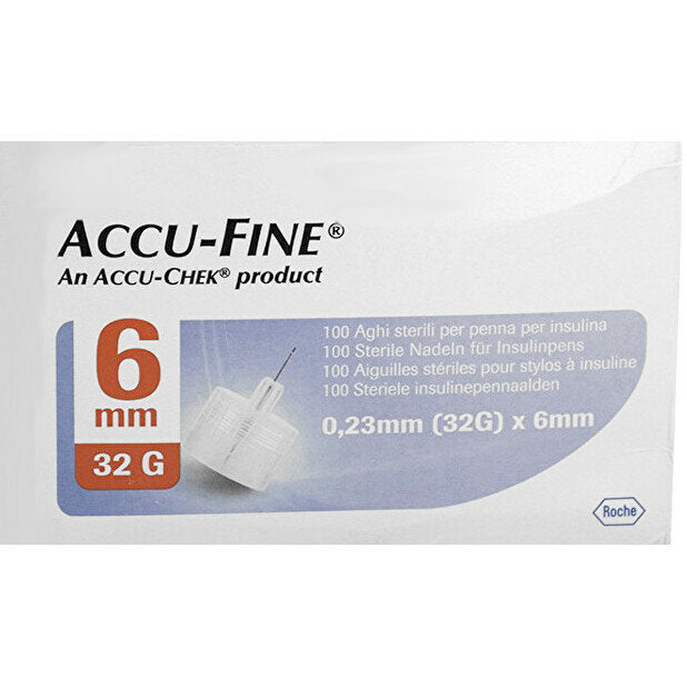 Accu Fine 100 Aghi sterili per penna per insulina 32g 6mm 100 pezzi-2