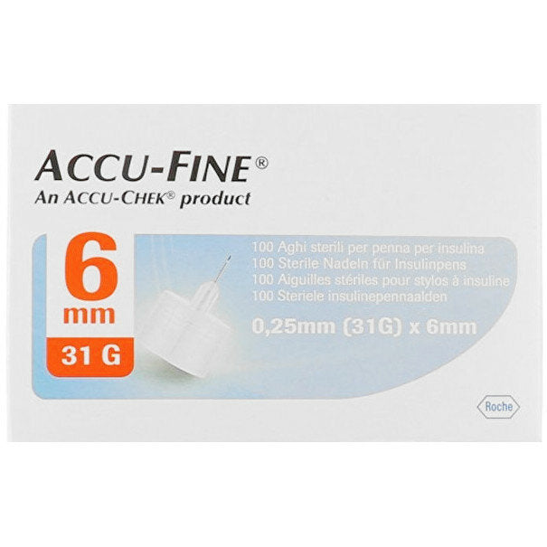 Accu Fine 100 Aghi sterili per penna per insulina 31g 6mm 100 pezzi-2