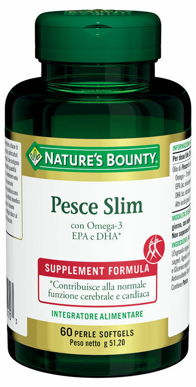 Nature's Bounty Pesce Slim per il benessere della funzione cardiaca 60 perle-2