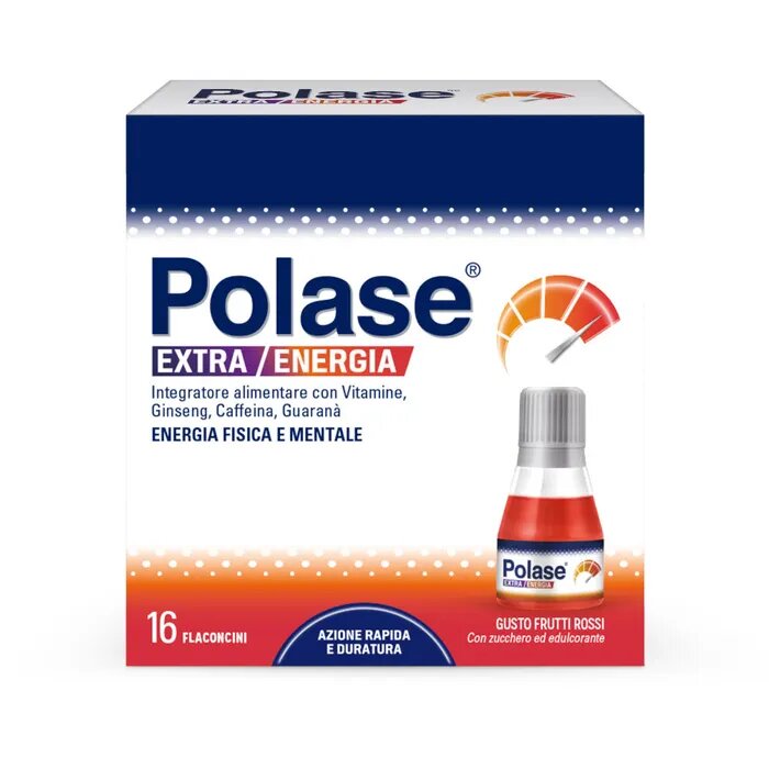 Polase Extra Energia Integratore Alimentare Vitamina B Vitamina C Ginseng Guaranà 16 Flaconcini-1