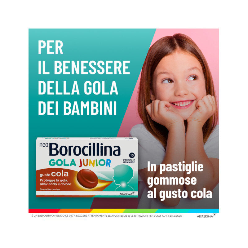 Neoborocillina Gola Junior gusto Cola 15 pastiglie gommose-3