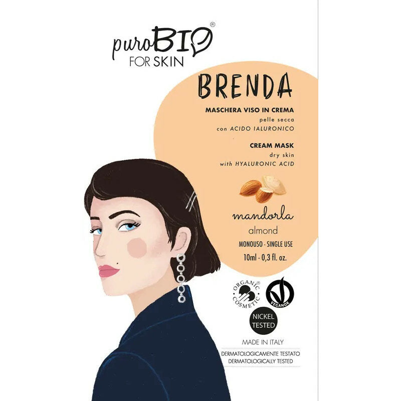 PuroBio Brenda Maschera Viso in crema alla mandorla per pelle secca 10ml-2