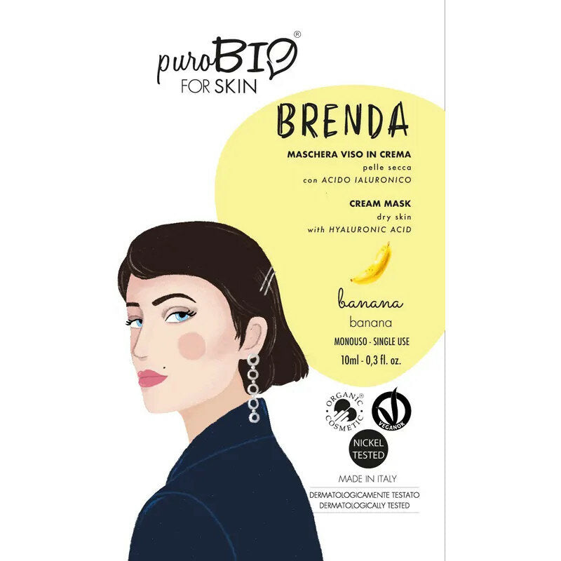 PuroBio Brenda Maschera Viso in crema alla banana per pelle secca 10ml-2