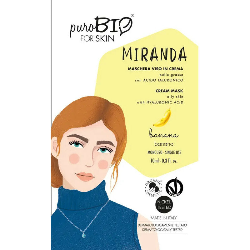 PuroBio Miranda Maschera Viso in crema alla banana per pelle grassa 10ml-2