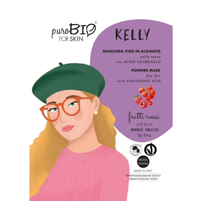 PuroBio Kelly Maschera Viso in alginato ai frutti rossi per pelle secca 13g-2