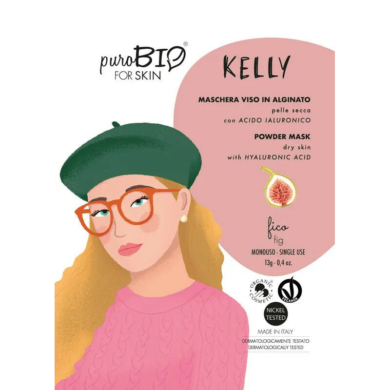 PuroBio Kelly Maschera Viso in alginato al fico per pelle secca 13g-2