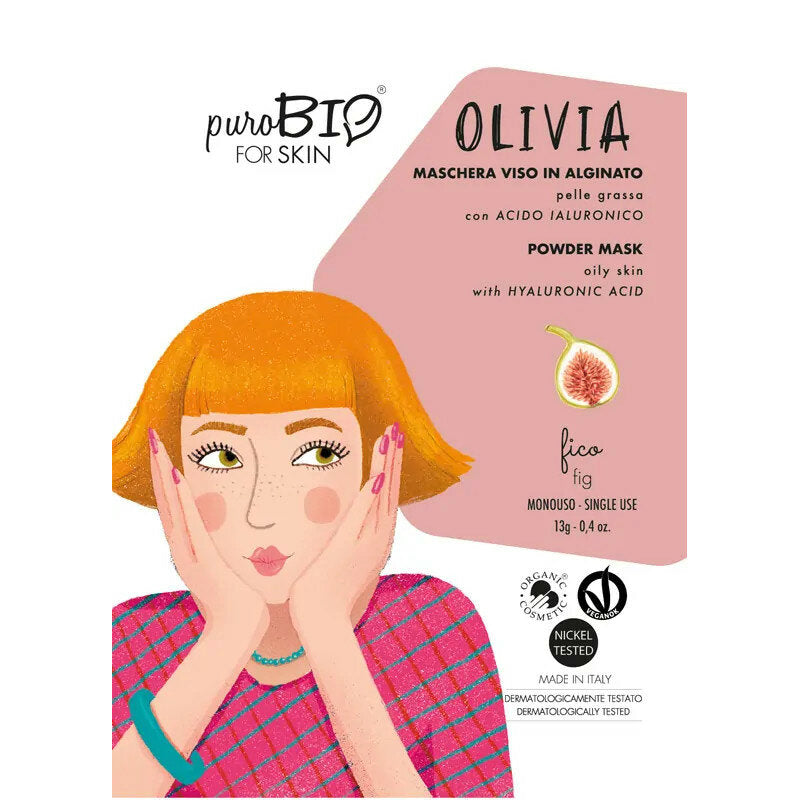 PuroBio Oliva Maschera Viso in alginato al fico per pelle grassa 13g-1