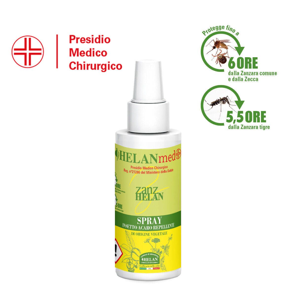 Helan Zanzhelan Spray Insetto Acaro Repellente 100ml-2