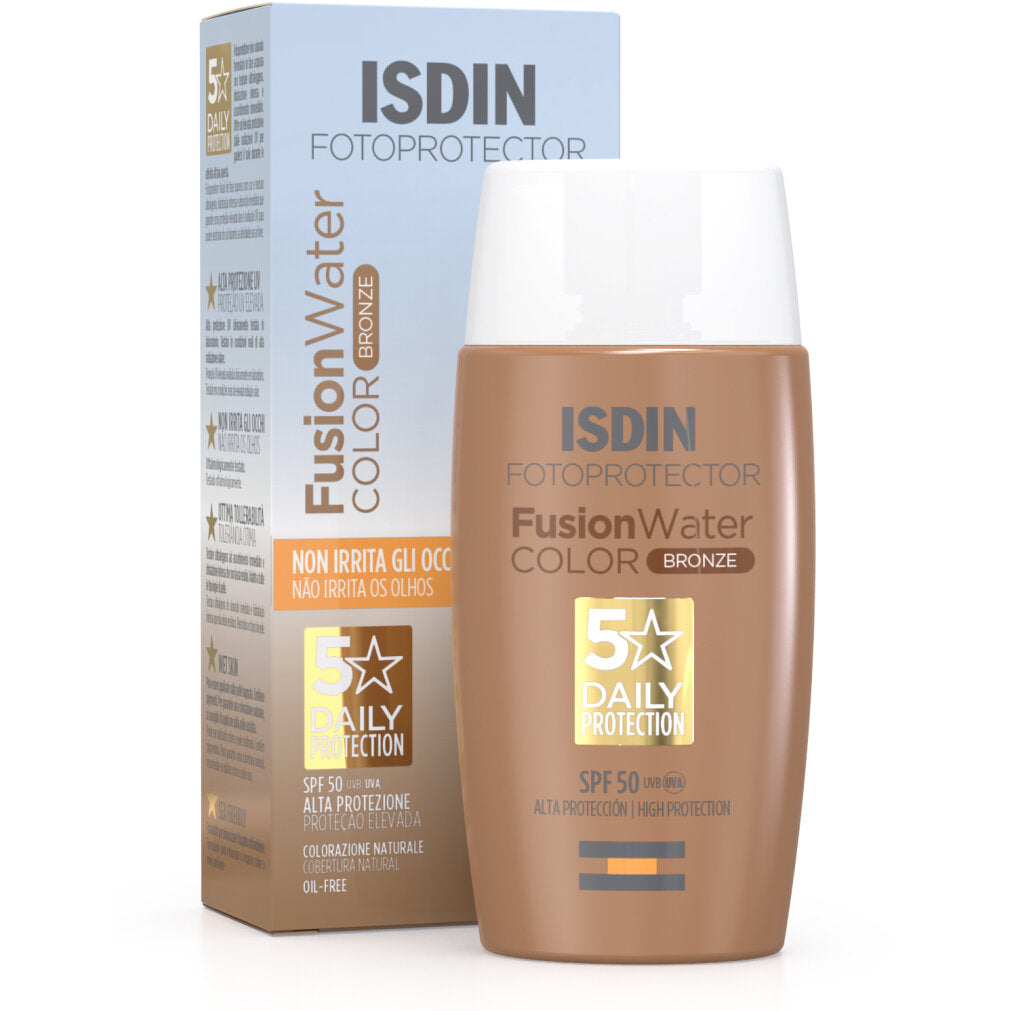 ISDIN Fusion Water Color Bronze SPF50+ fotoprotettore viso colorato 50ml-2