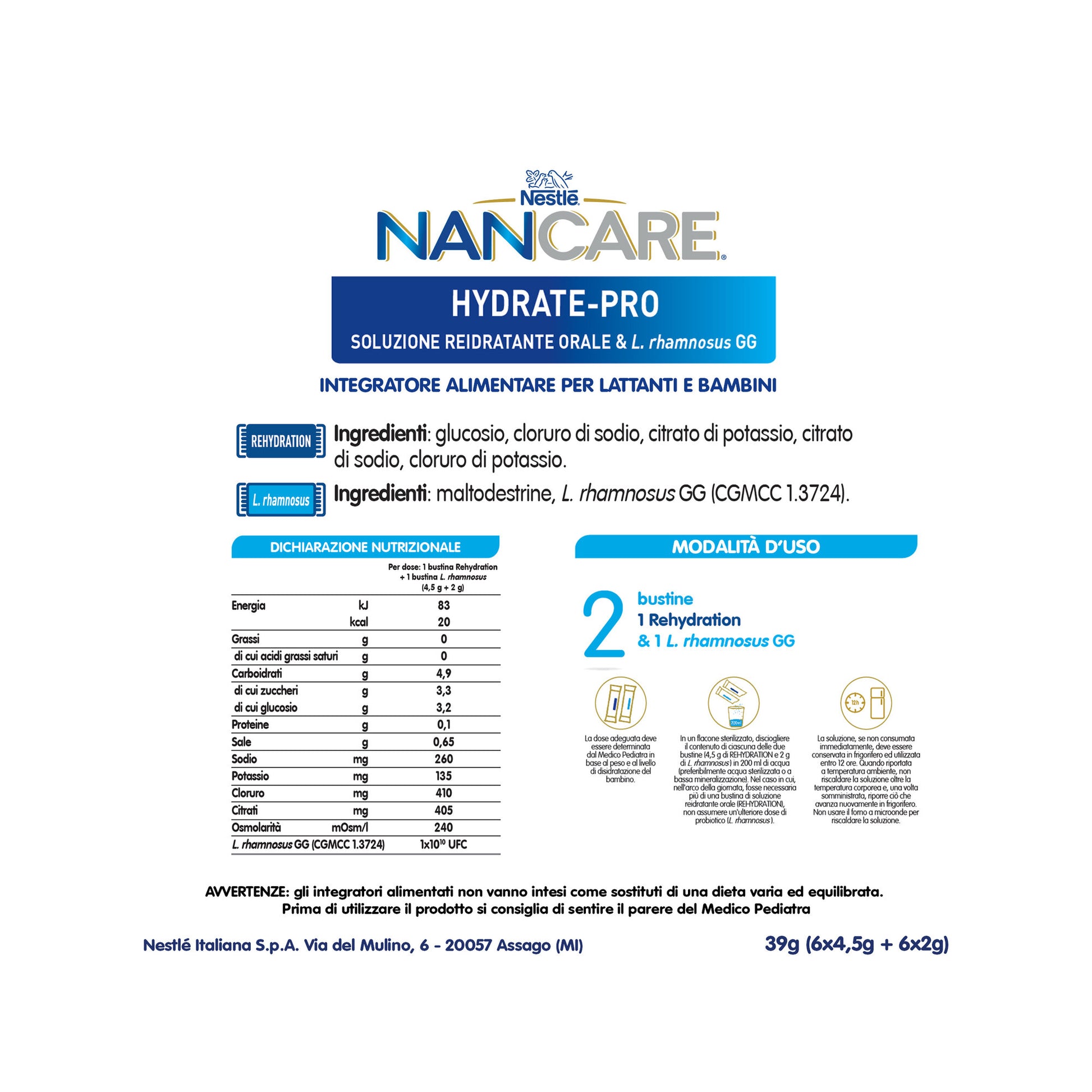 Nestlé Nancare Hydrate-pro Integratore Pediatrico Per Lattanti E Bambini Dalla Nascita 12 Bustine-5