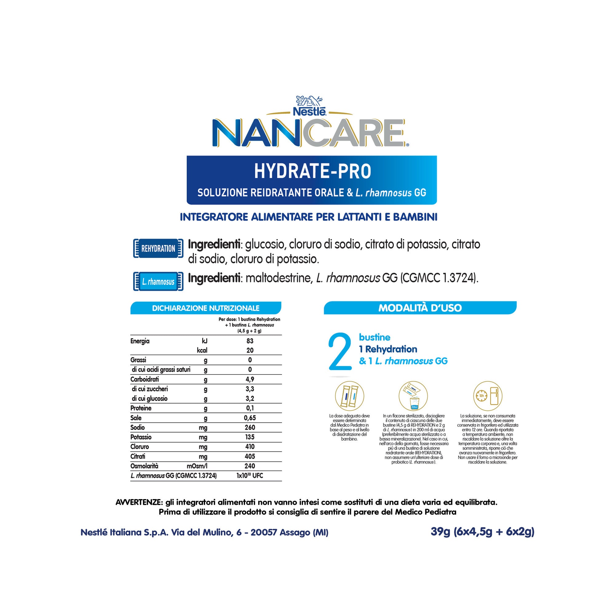 Nestlé Nancare Hydrate-pro Integratore Pediatrico Per Lattanti E Bambini Dalla Nascita 12 Bustine-5