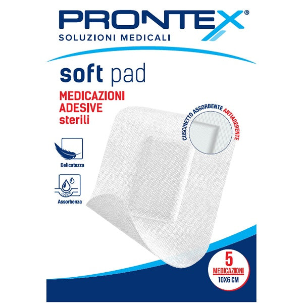 Medicazione Adesiva Sterile Prontex Soft Pad 10x6 cm 5 Pezzi-0