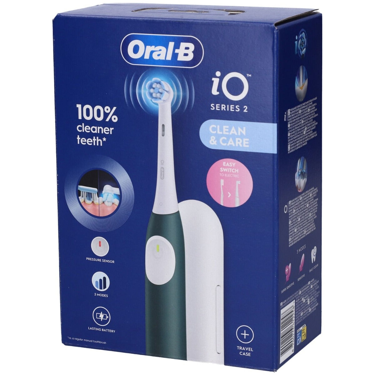 Oralb Power Spazzolino Elettrico Io2 Series Forest Green + Travel Case-1