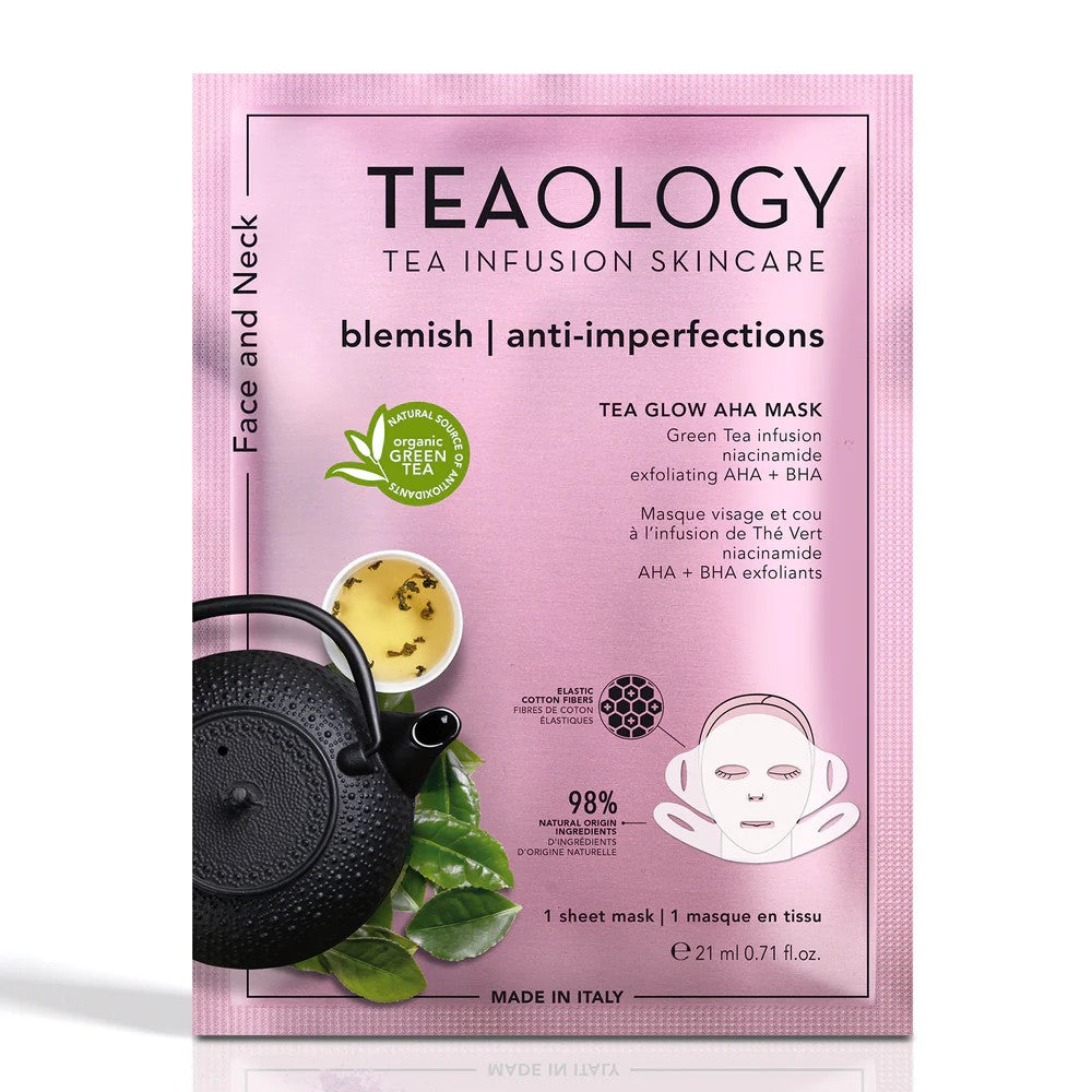 Teaology Tea Glow AHA Mask Maschera Anti-Imperfezioni Viso/Collo Con AHA 21ml-1