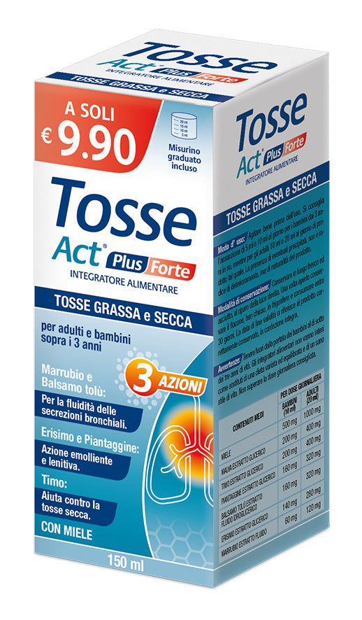 Tosse Act Plus Forte Integratore Alimentare per il Benessere delle Vie Respiratorie 150 ml