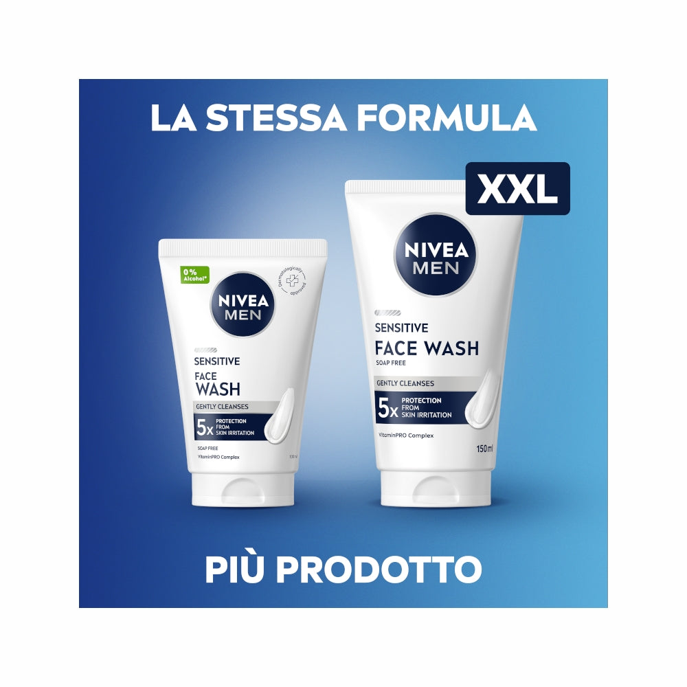 Nivea Men Sensitive Gel Detergente Viso Uomo XXL 150ml-4
