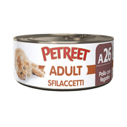 Petreet Natura Sfilaccetti di Pollo con Fegatini alimento umido per gatti adulti 70g-2