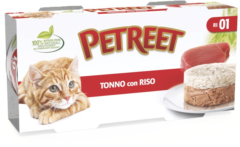 Petreet Tonno Riso Cibo Umido Per Gatti Adulti Lattina 2x170g-2