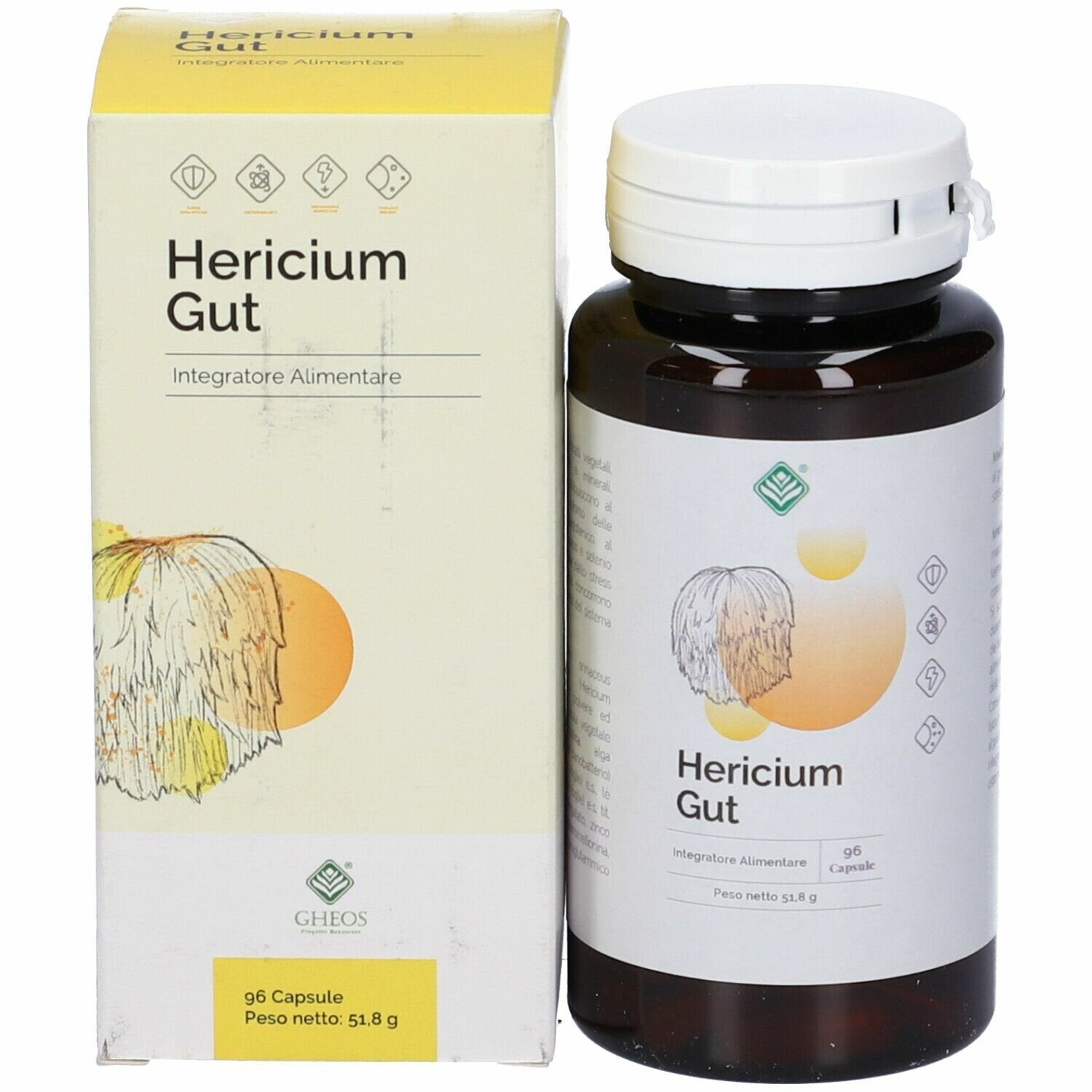 Gheos Hericium Gut integratore 96 Capsule-2
