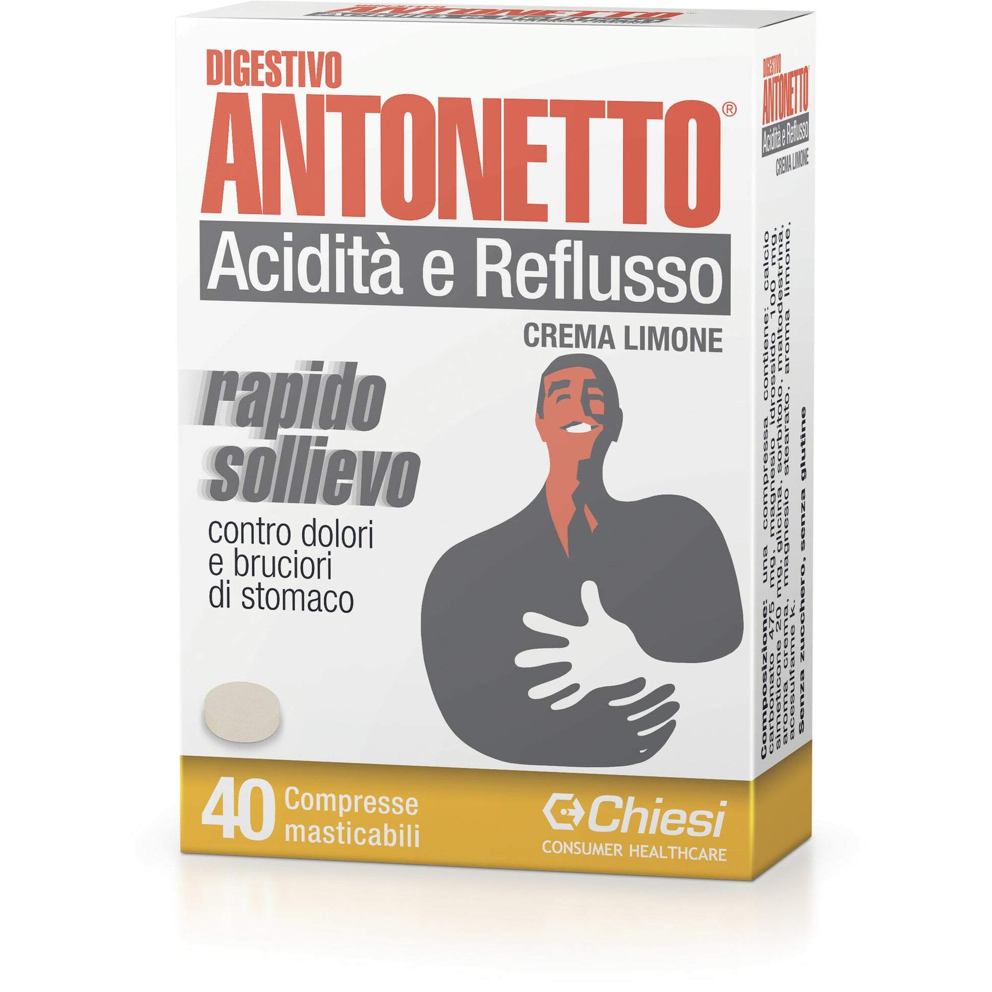 Digestivo Antonetto acidità e reflusso crema limone 40 compresse masticabili-2